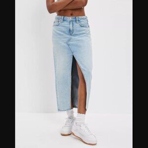 American Eagle Denim Maxi Skirt size Curvy 8